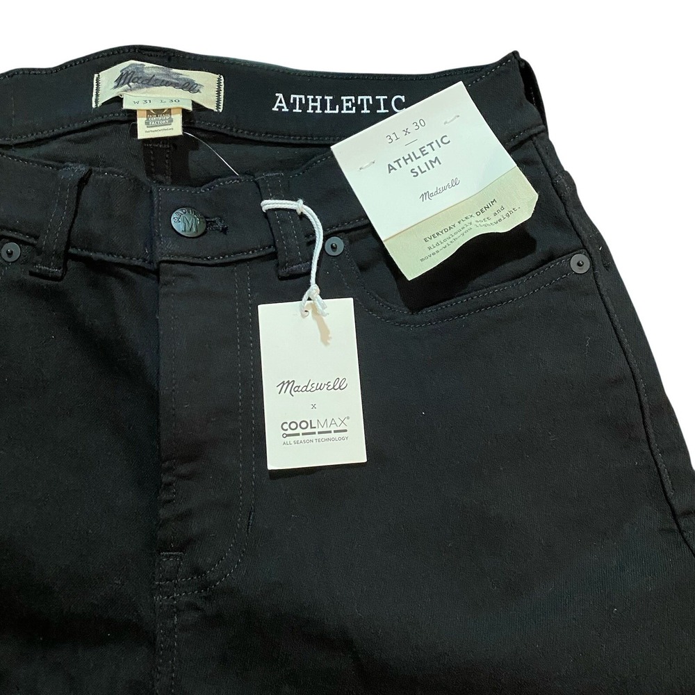 Madewell NWT Men's Athletic Slim Jeans Cool max Denim Black 31x30 - Picture 10 of 11